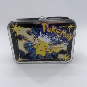 Vintage 90s Pokemon Nintendo Collectors Tin Pikachu "Gotta Catch 'em All"